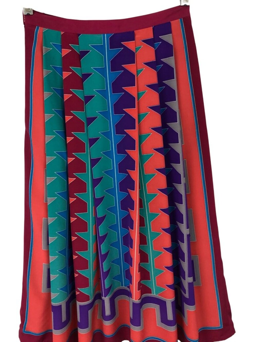 Vintage Womens Size 4 Colorful Geometric Print Skirt 100% Polyester - Picture 7 of 11